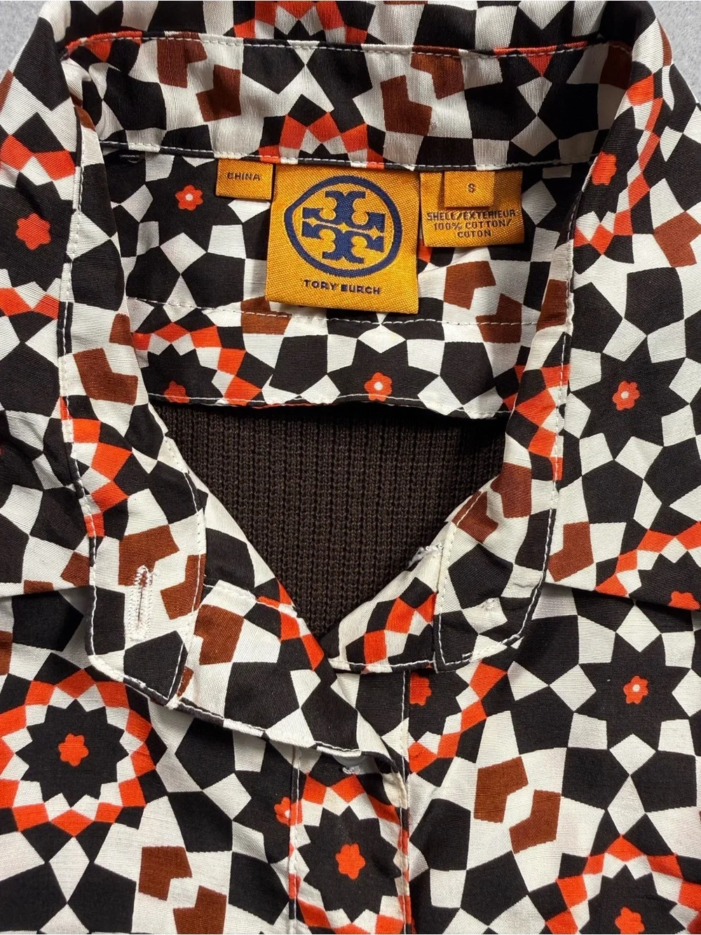 Tory Burch Small 100% Silk Cotton Brown Midi Stretch Sweater Dress Retro 70s